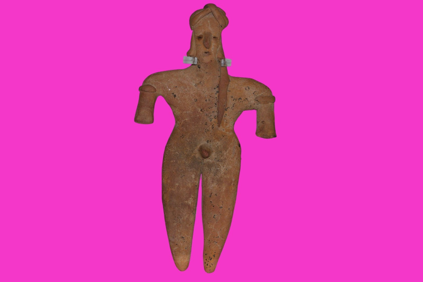 Pre Columbian Artifact Huge 8 Inch Tall Tomb Figure Colima Mexico 100 BC COA 232