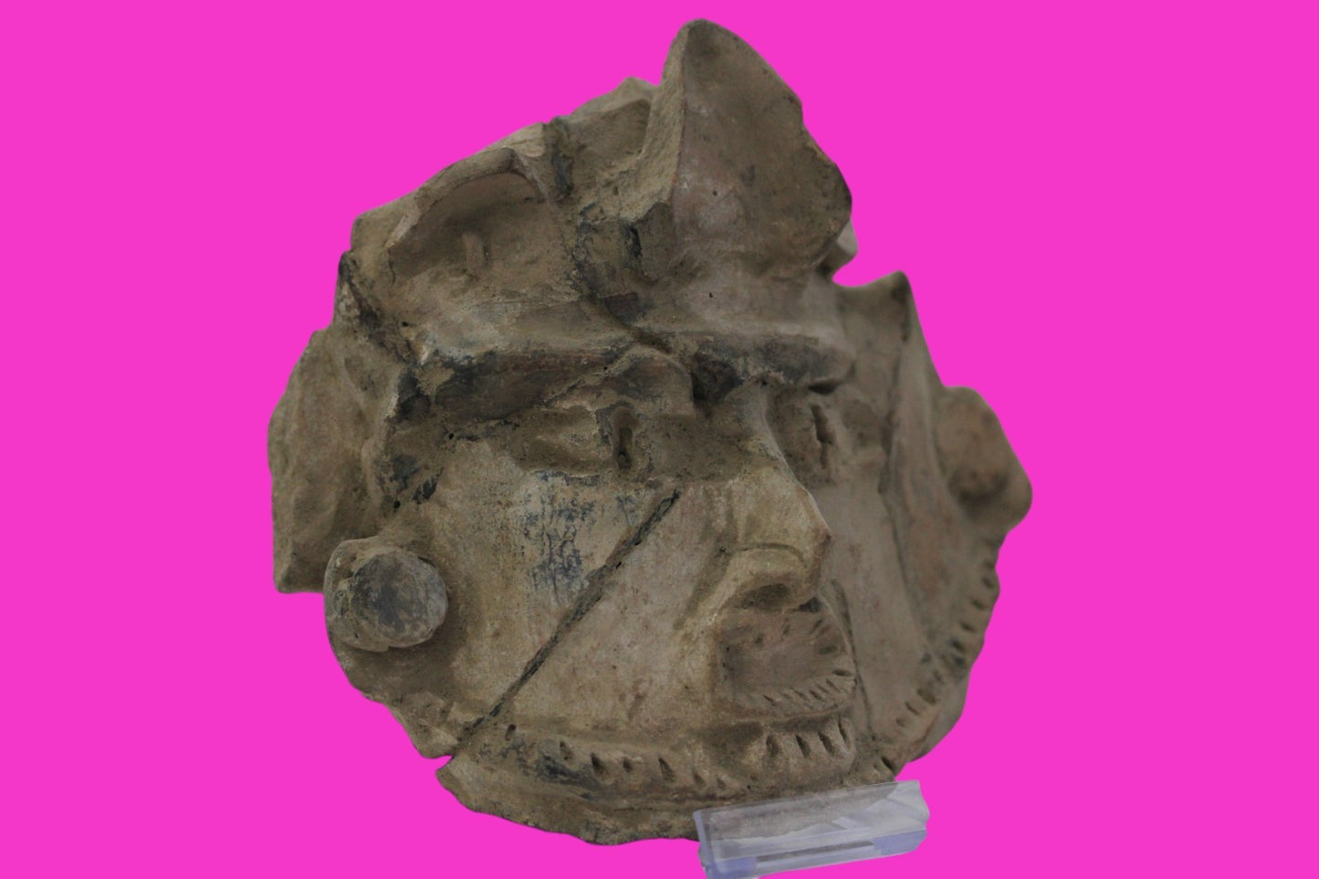 Pre Columbian Artifact Authentic Big Face Ornament Colima Mexico 200 BC COA J104