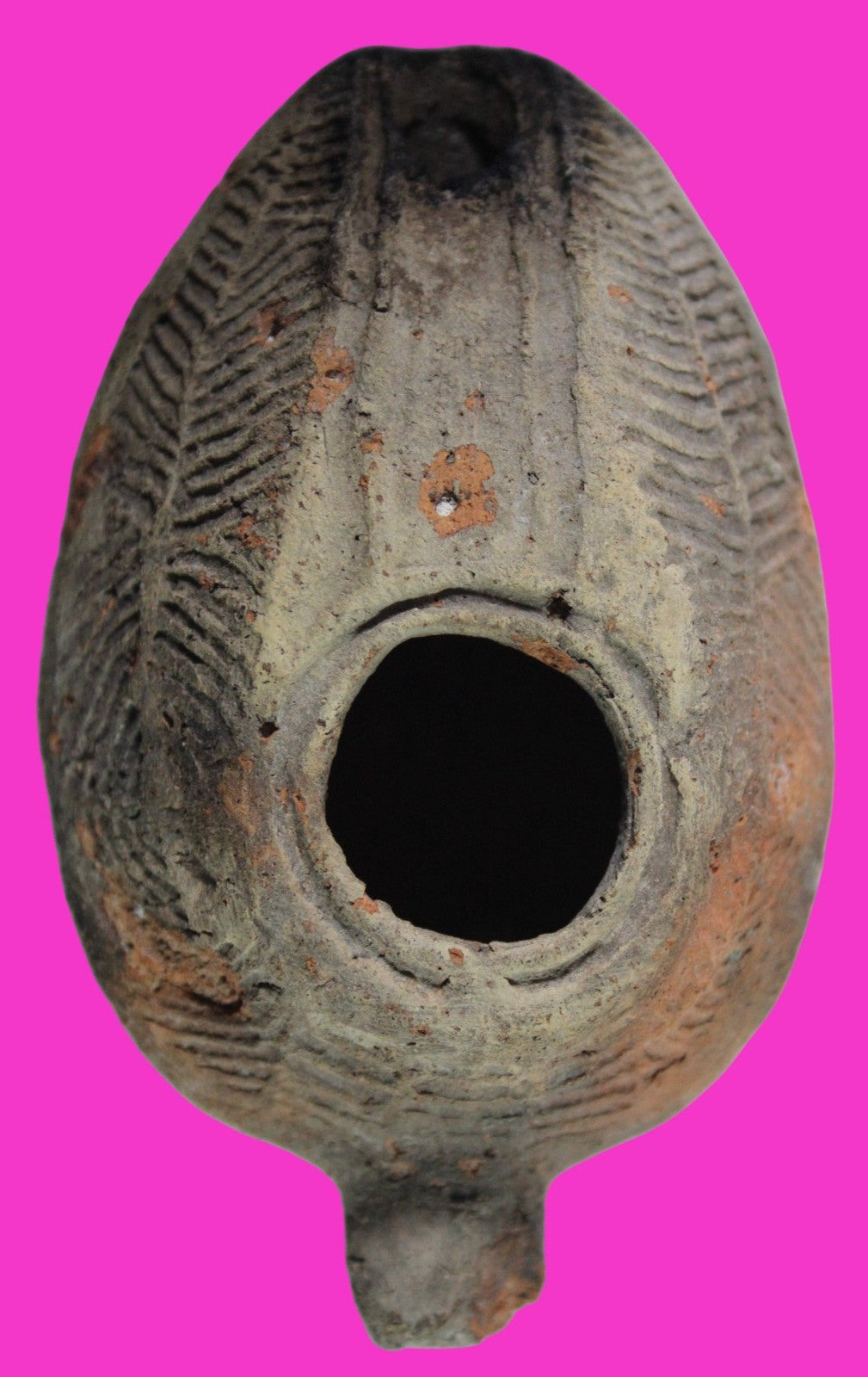 Ancient Holy Land Oil Lamp Artifact Jesus Christ Home Israel 300-600 AD COA 72