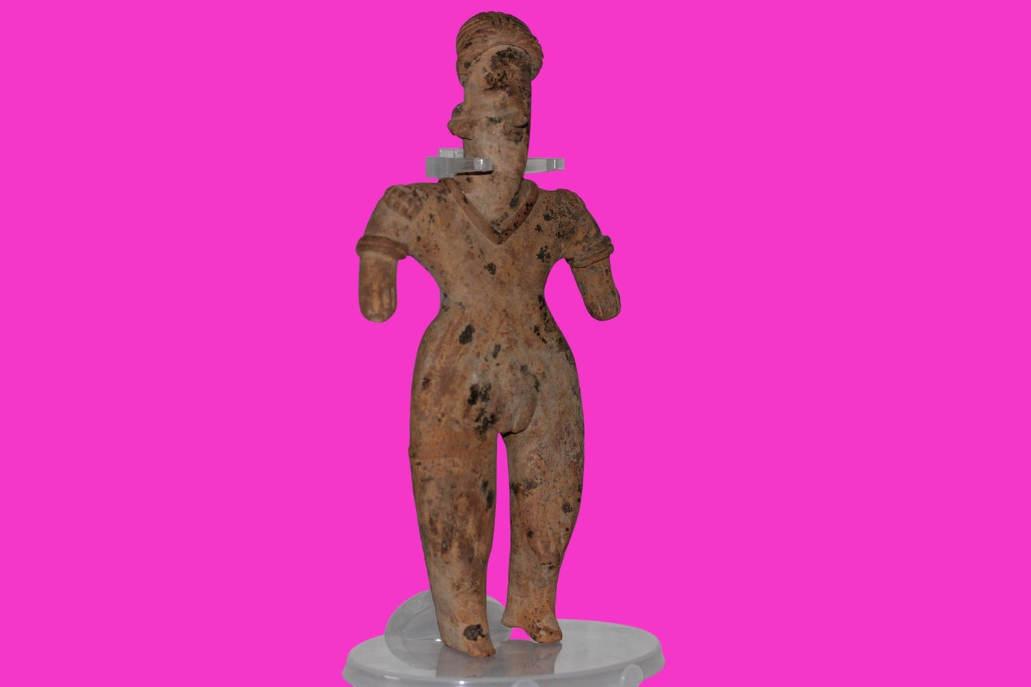 Pre Columbian Artifact 7 inch Female Tomb Figure Colima Mexico 100 BC COA 257