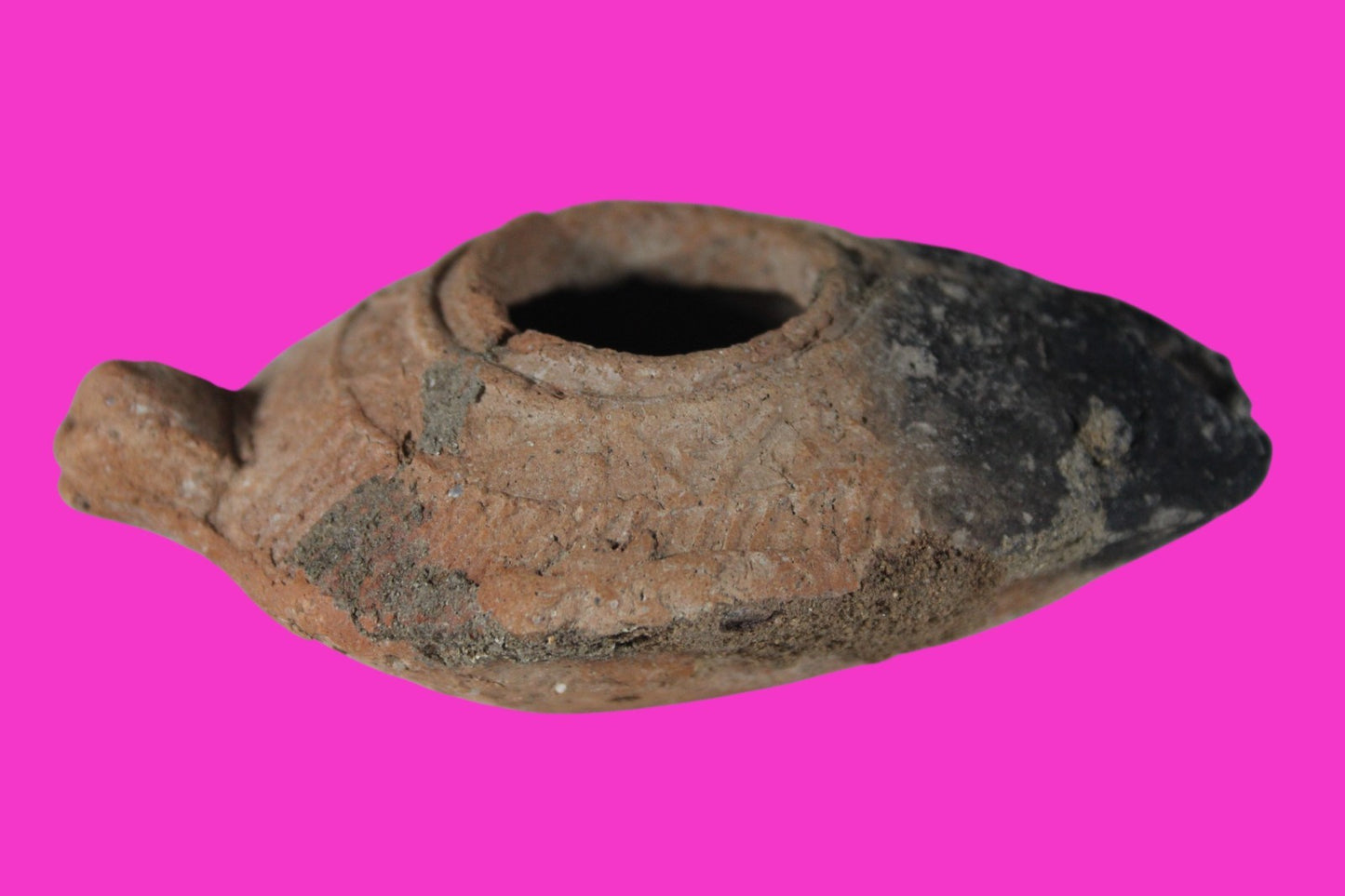 Ancient Holy Land Oil Lamp Artifact Jesus Christ Home Israel 300-600 AD COA 89