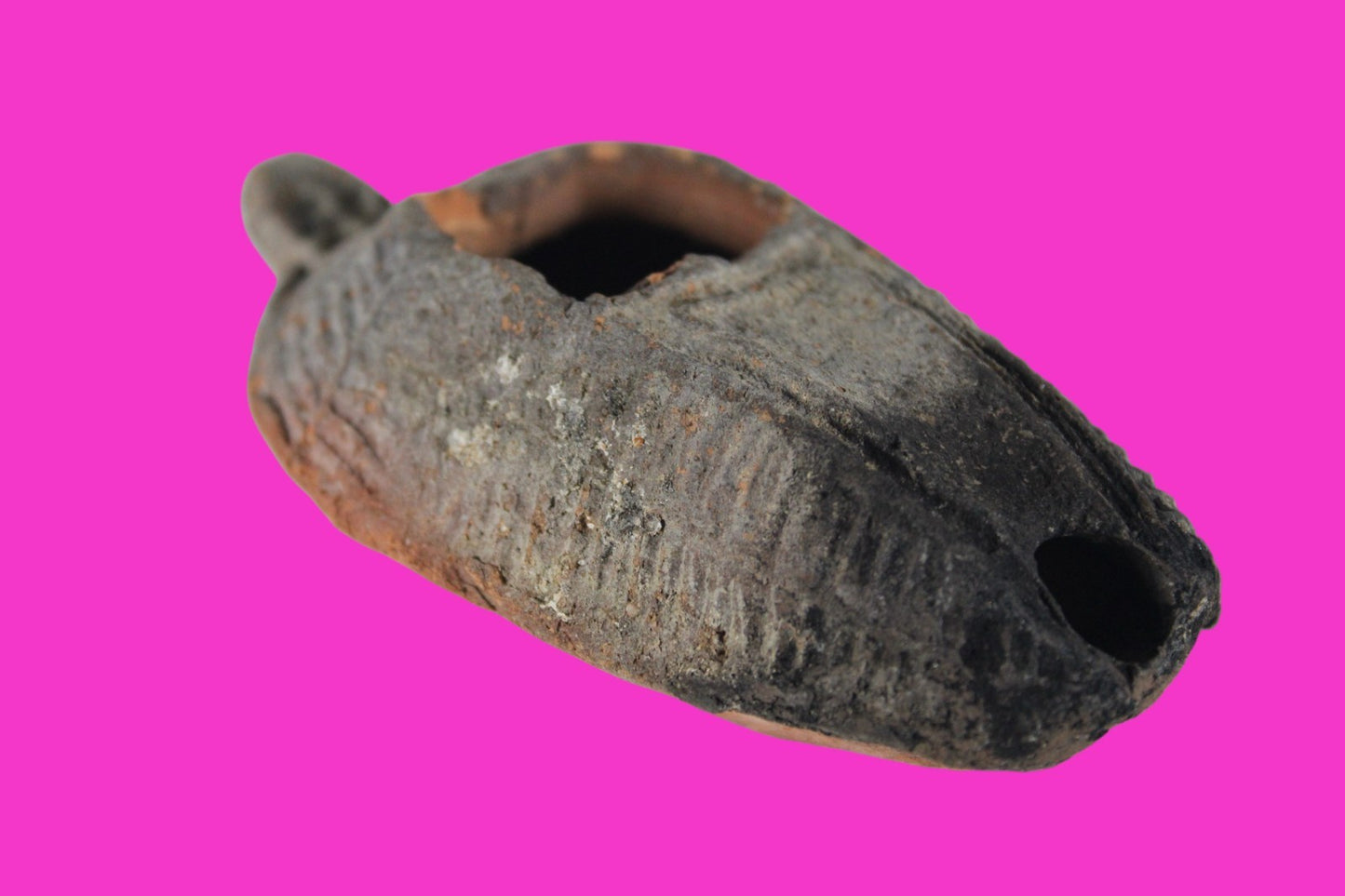 Ancient Holy Land Oil Lamp Artifact Jesus Christ Home 300-600 AD Israel COA 109
