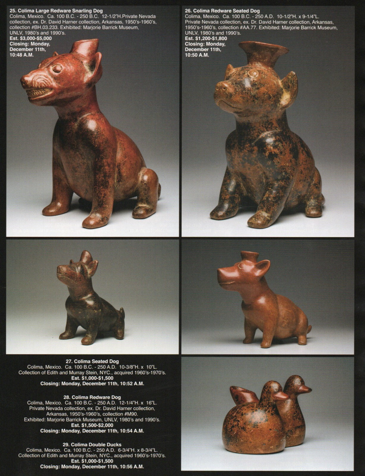 Pre Columbian Artifacts Price & Value Guide Arte Primitivo Auction Catalog #87