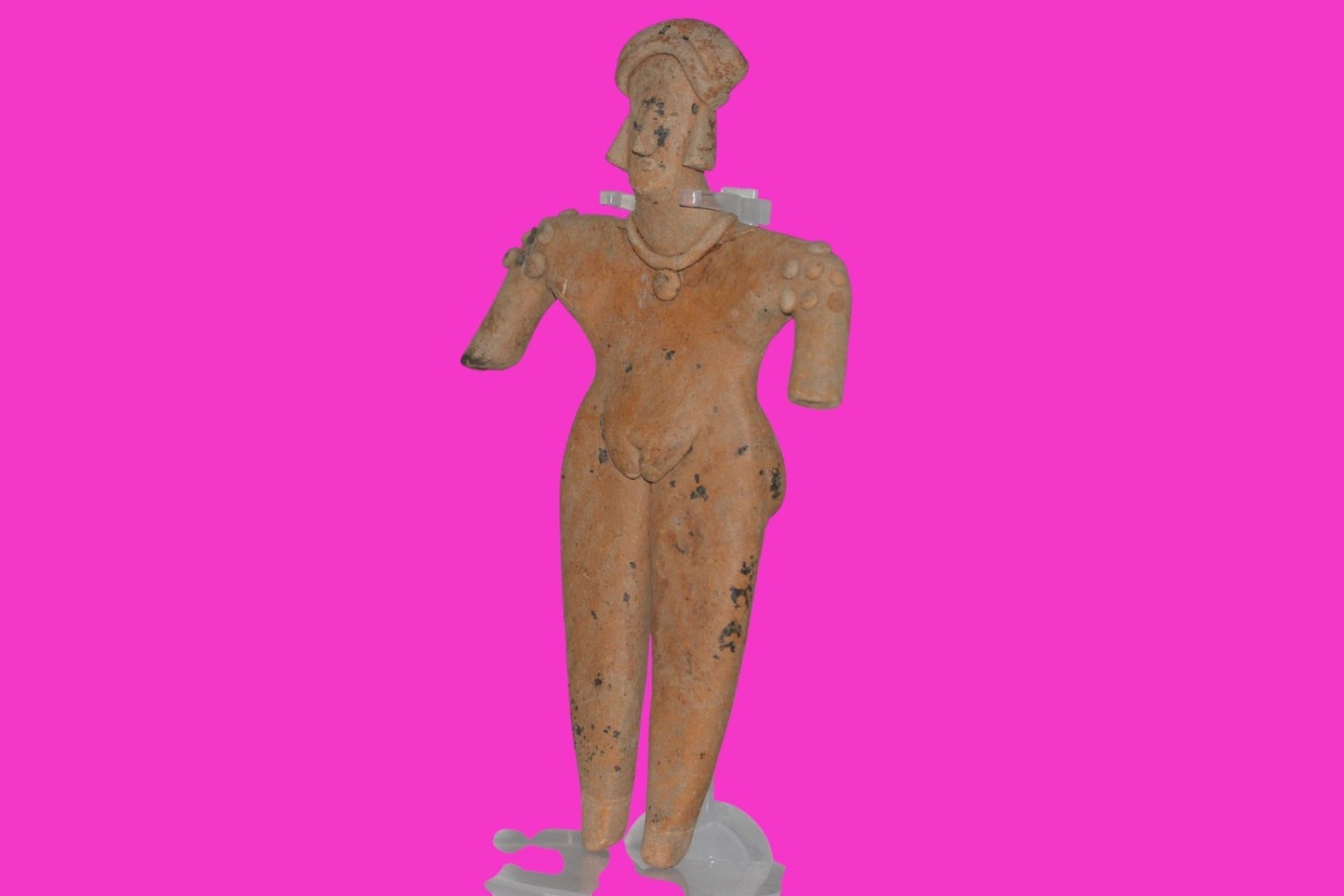 Pre Columbian Artifact 8in Female Shaman Tomb Figure Colima Mexico 100BC COA 255