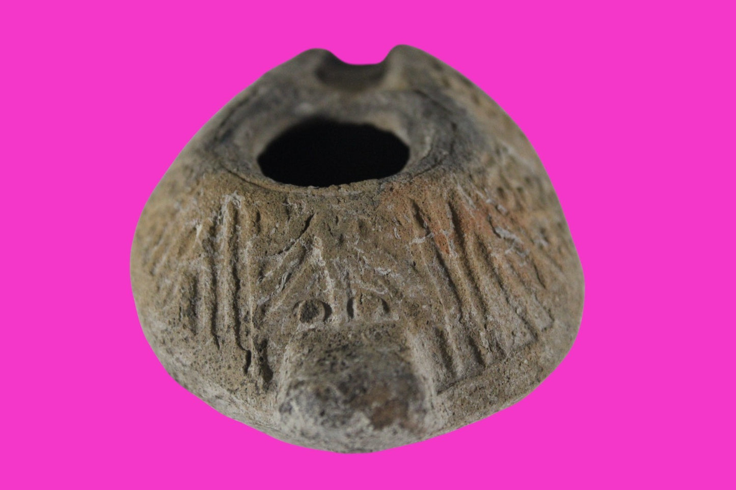 Ancient Holy Land Big Oil Lamp Artifact Home of Jesus Christ 200-500 AD COA J152