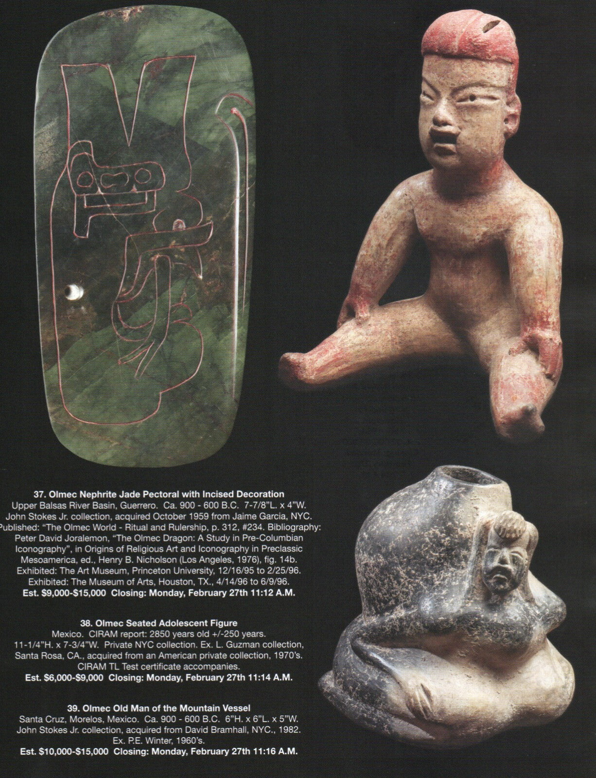 Pre Columbian Artifacts Price & Value Guide Arte Primitivo Auction Catalog 109