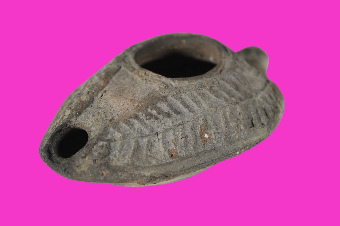 Ancient Holy Land Oil Lamp Artifact Jesus Christ Home Israel 300-600 AD COA 92