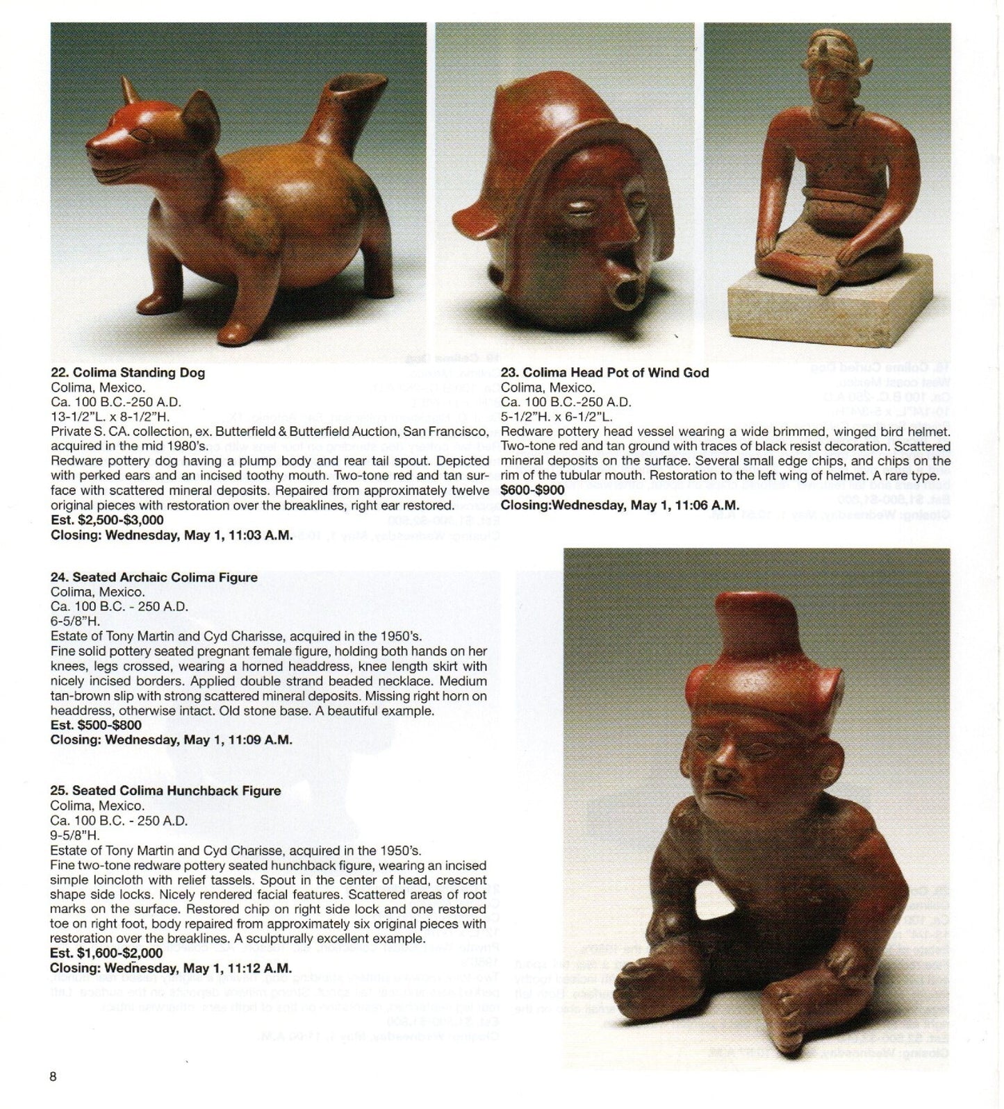 Pre Columbian Artifacts Price & Value Guide Arte Primitivo Auction Catalog #65