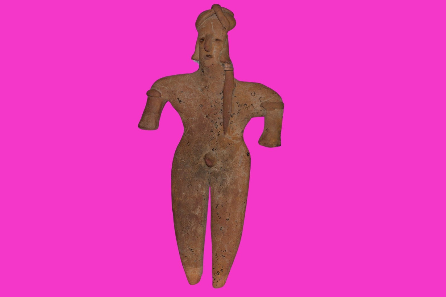 Pre Columbian Artifact Huge 8 Inch Tall Tomb Figure Colima Mexico 100 BC COA 232