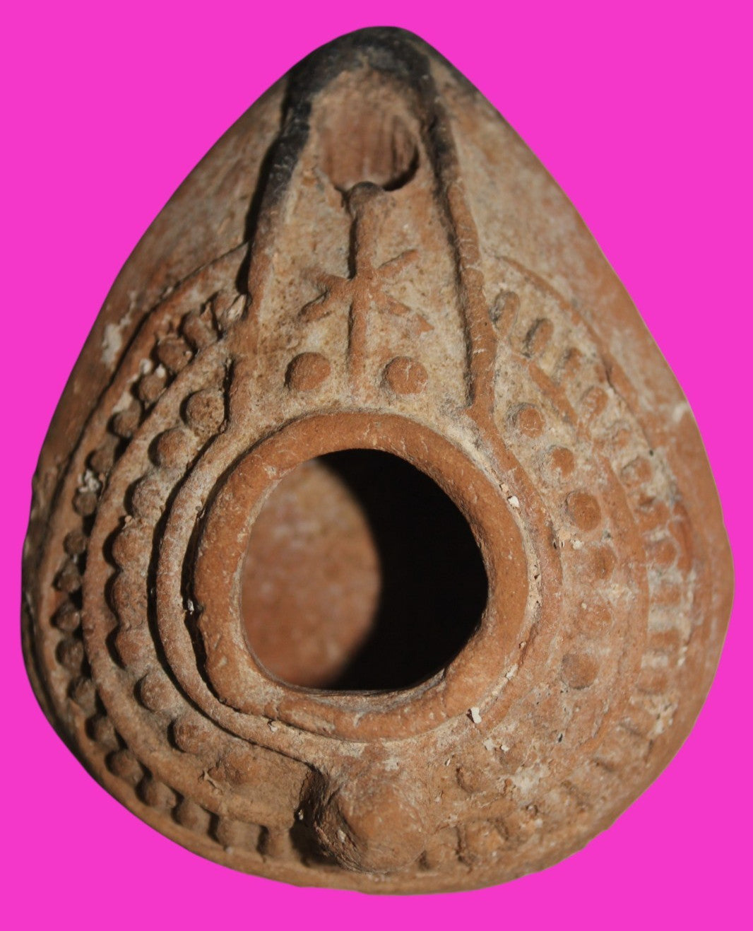 Hi Quality Ancient Holy Land Oil Lamp Artifact Jesus Christ Home 400-500AD COA31