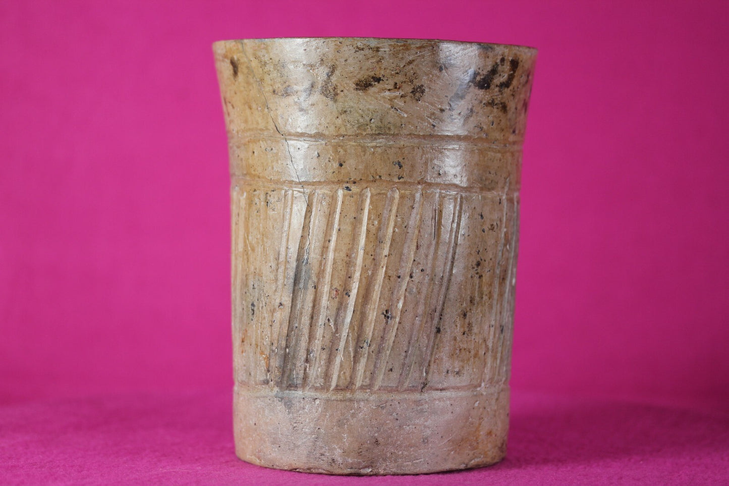 Pre Columbian Mayan Artifact 300 - 900 AD Incised Cylinder Authentic COA J44