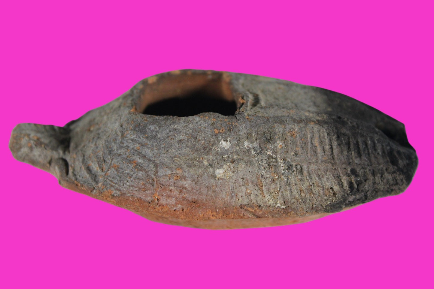 Ancient Holy Land Oil Lamp Artifact Jesus Christ Home 300-600 AD Israel COA 109