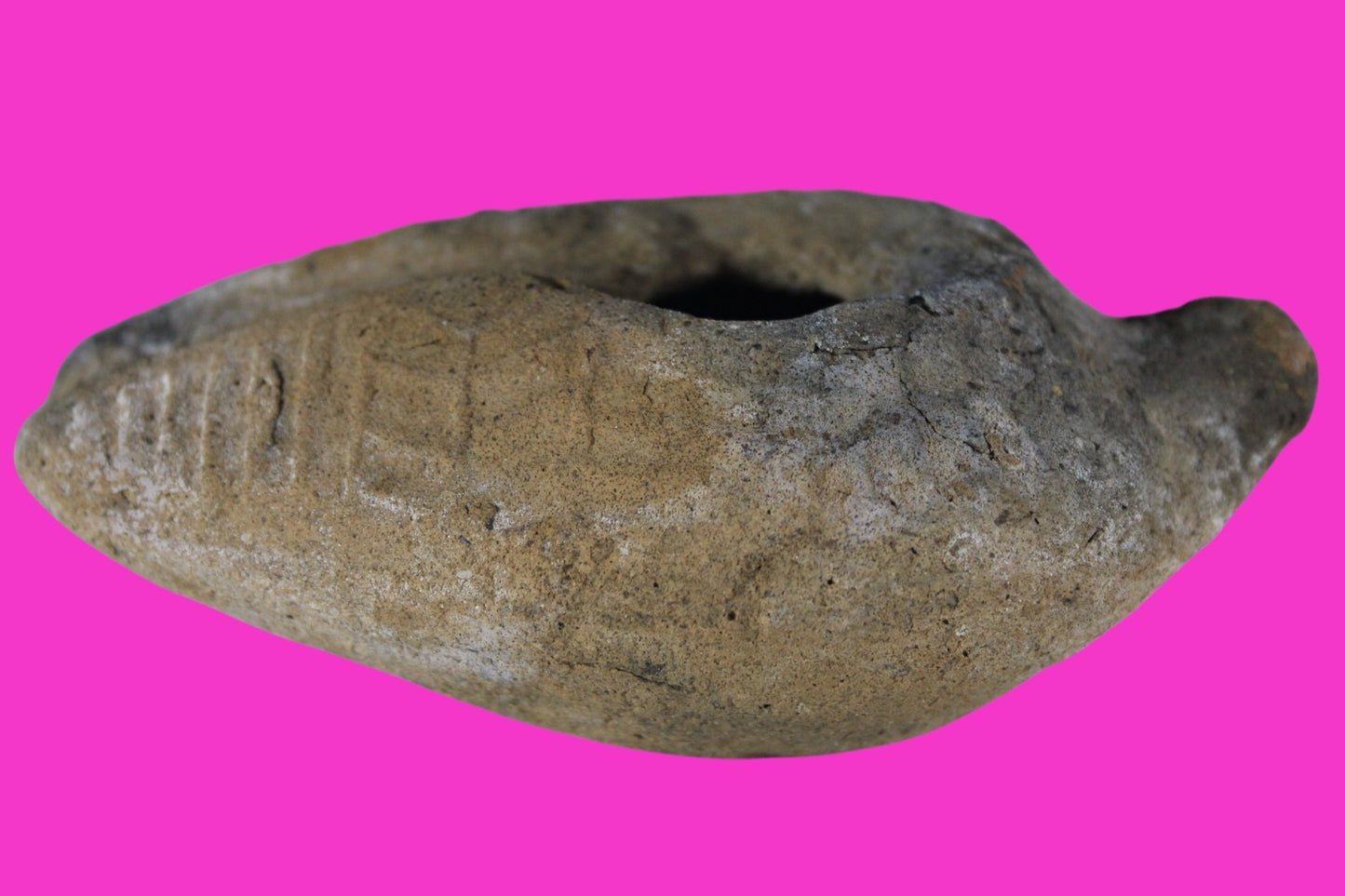 Very Big Ancient Holy Land Oil Lamp Artifact Jesus Christ Home 300-600 AD COA 93