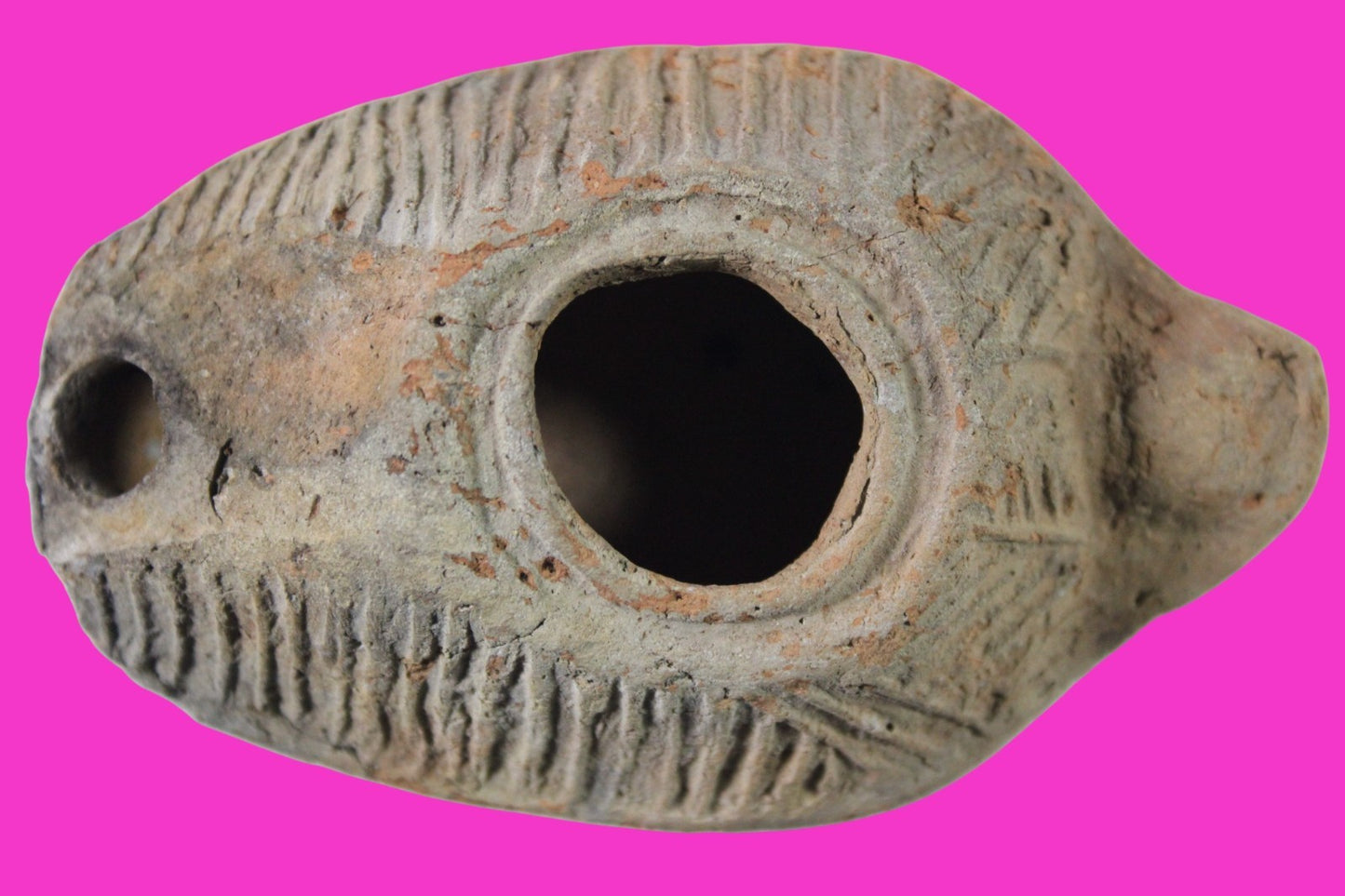 Ancient Holy Land Oil Lamp Artifact Jesus Christ Home Israel 300-600 AD COA 70