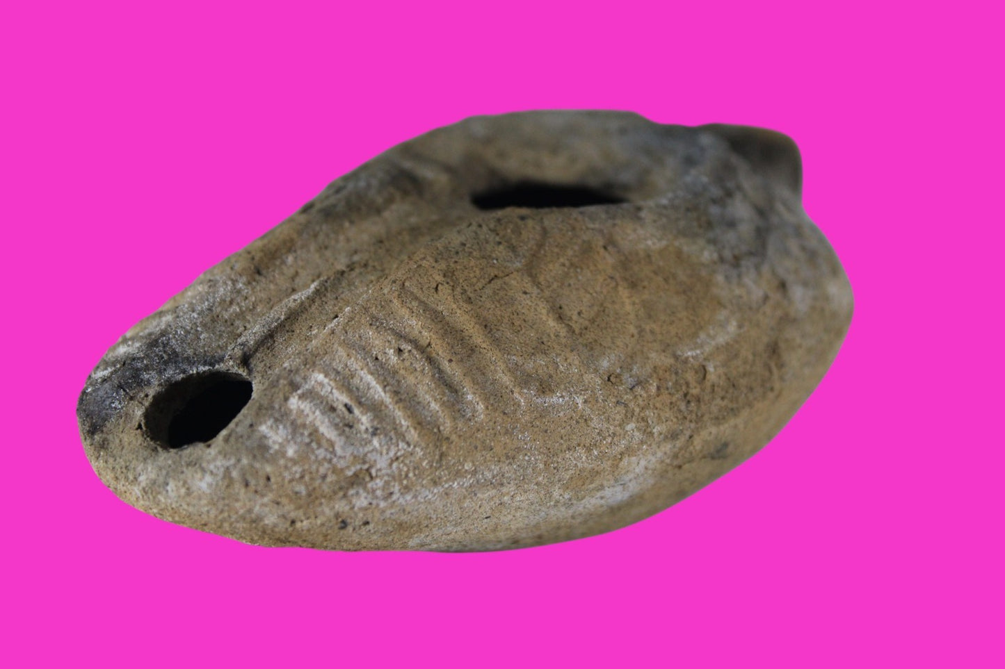 Very Big Ancient Holy Land Oil Lamp Artifact Jesus Christ Home 300-600 AD COA 93