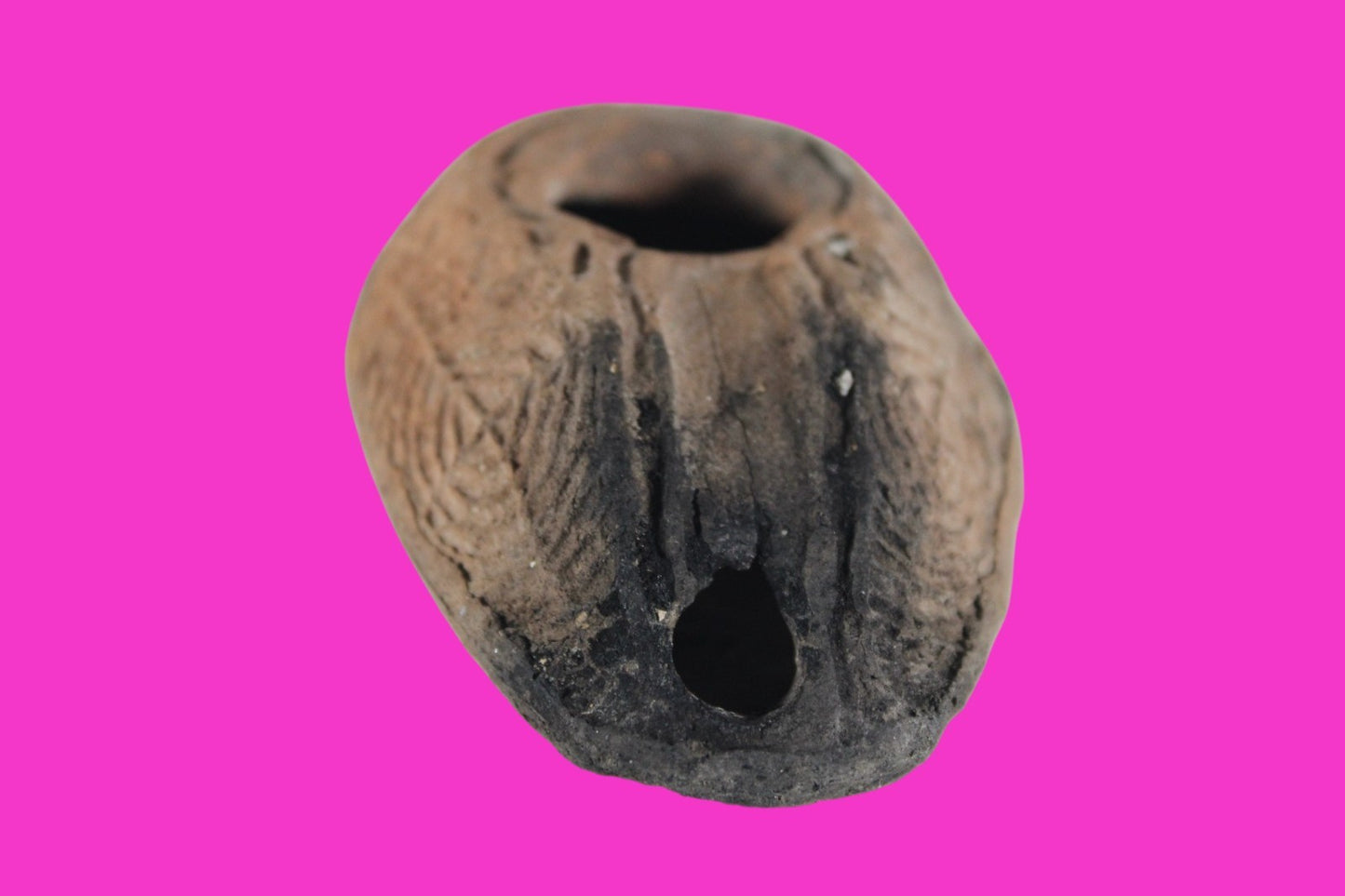 Ancient Holy Land Oil Lamp Artifact 2 Hidden Christian Crosses 300-600AD COA 112