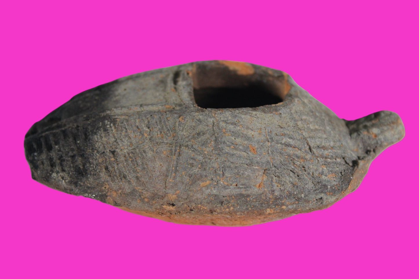 Ancient Holy Land Oil Lamp Artifact Jesus Christ Home 300-600 AD Israel COA 109
