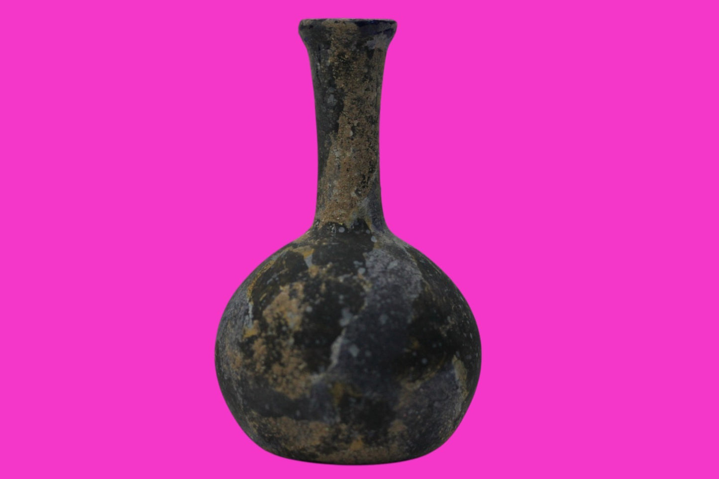 Holy Land Artifact Authentic Ancient Glass Bottle 100-300 AD Roman Era COA J21