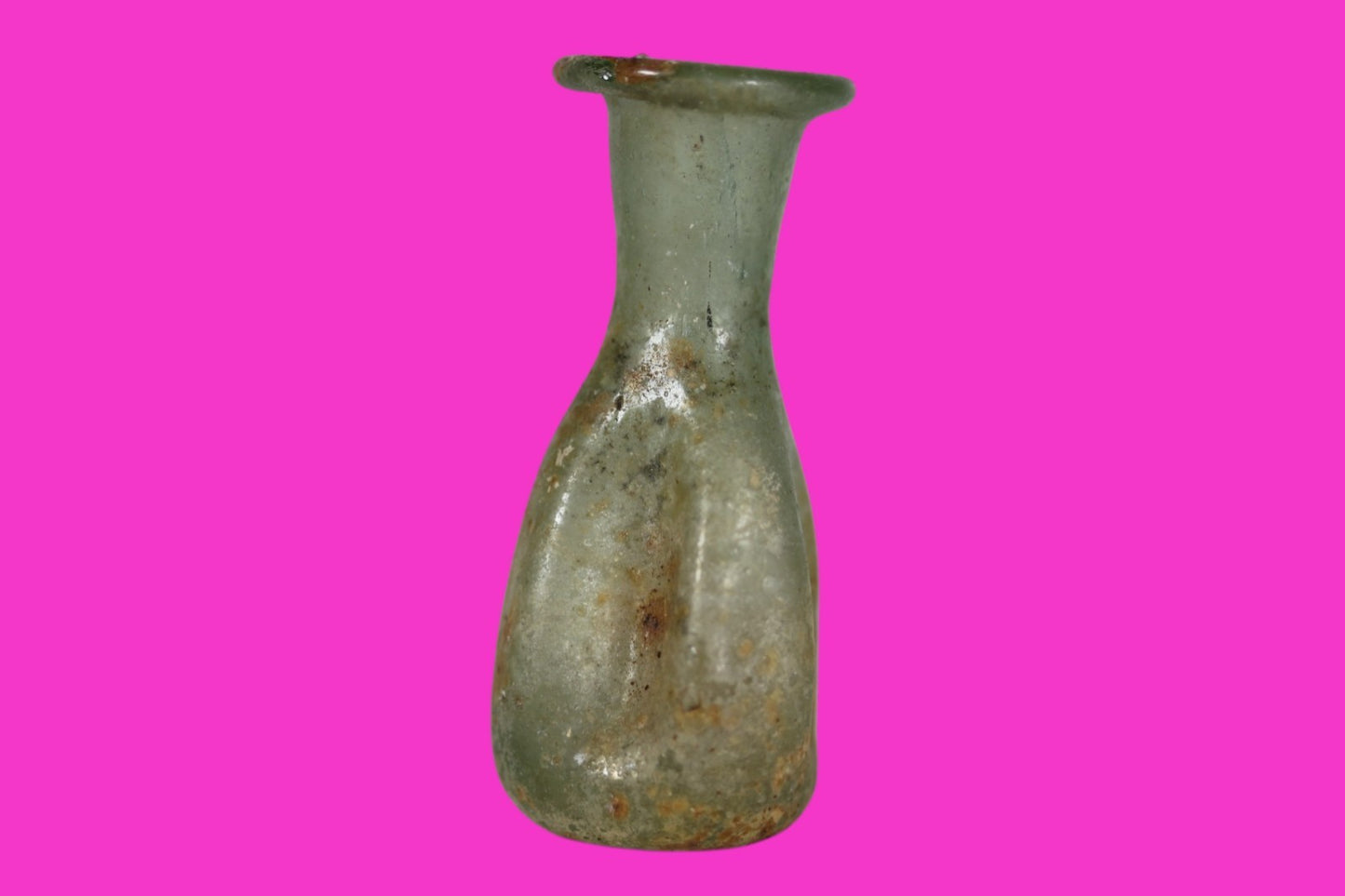 Holy Land Artifact Authentic Ancient Glass Bottle 100-300 AD Roman Era COA J10