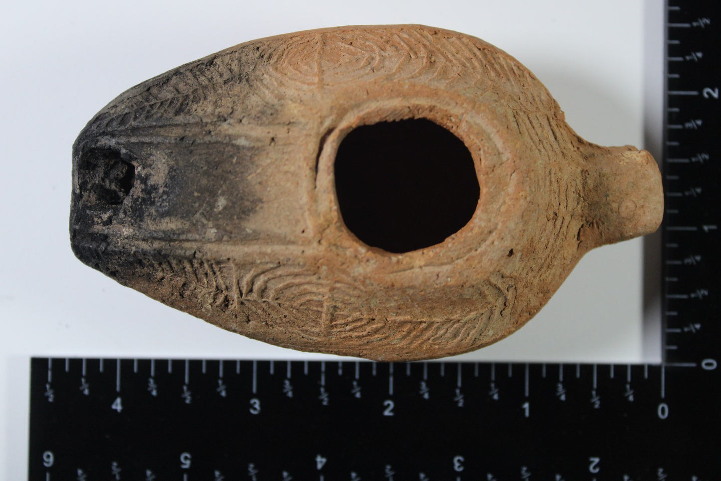 Ancient Holy Land Oil Lamp Artifact 2 Hidden Christian Crosses 300-600AD COA 108