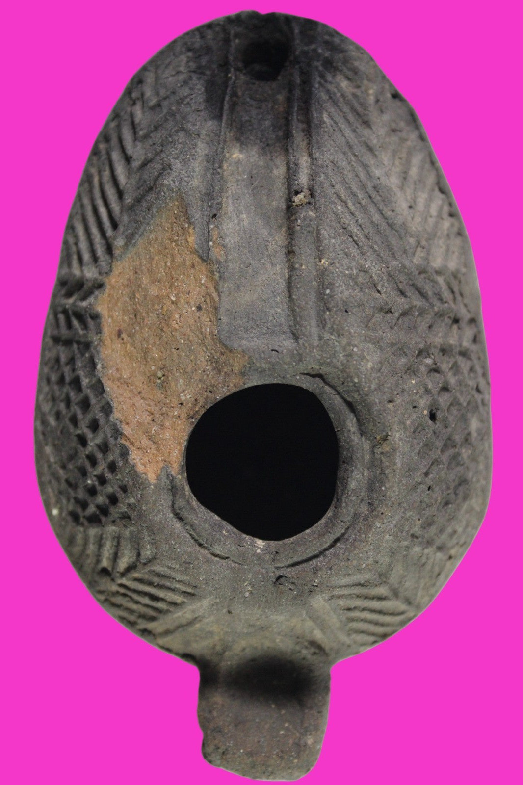 Ancient Holy Land Oil Lamp Artifact Jesus Christ Home Israel 300-600 AD COA 75