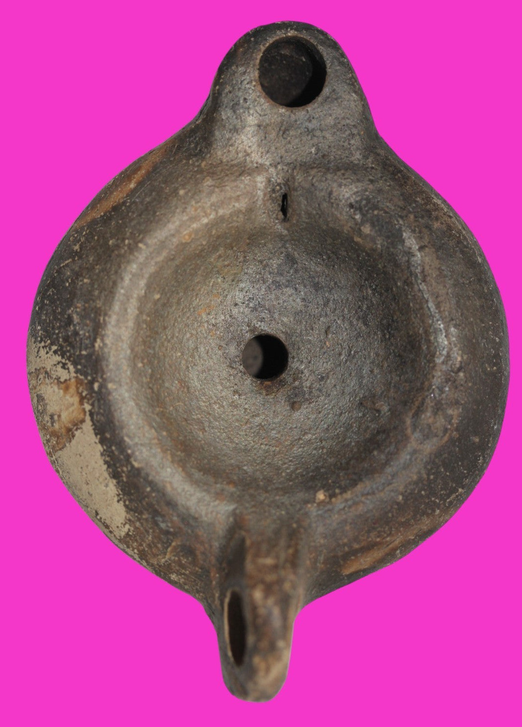 Ancient Holy Land Oil Lamp Artifact Jesus Christ Homeland 100-400 AD COA J110
