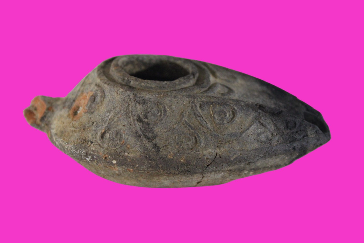 Ancient Holy Land Oil Lamp Artifact Jesus Christ Home Israel 300-600 AD COA 80