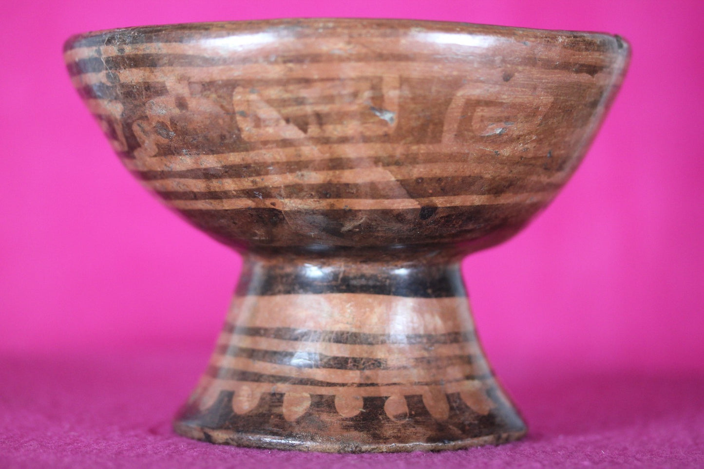 Authentic Pre Columbian Artifact Decorated Pedestal Bowl Narino Columbia COA J01