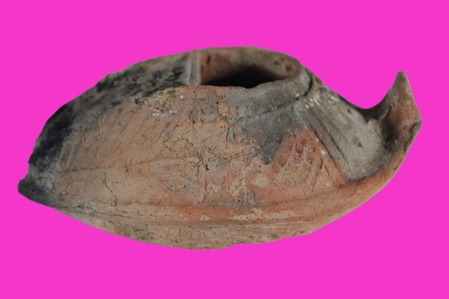 Ancient Holy Land Oil Lamp Artifact Jesus Christ Home 300-600 AD Israel COA 110