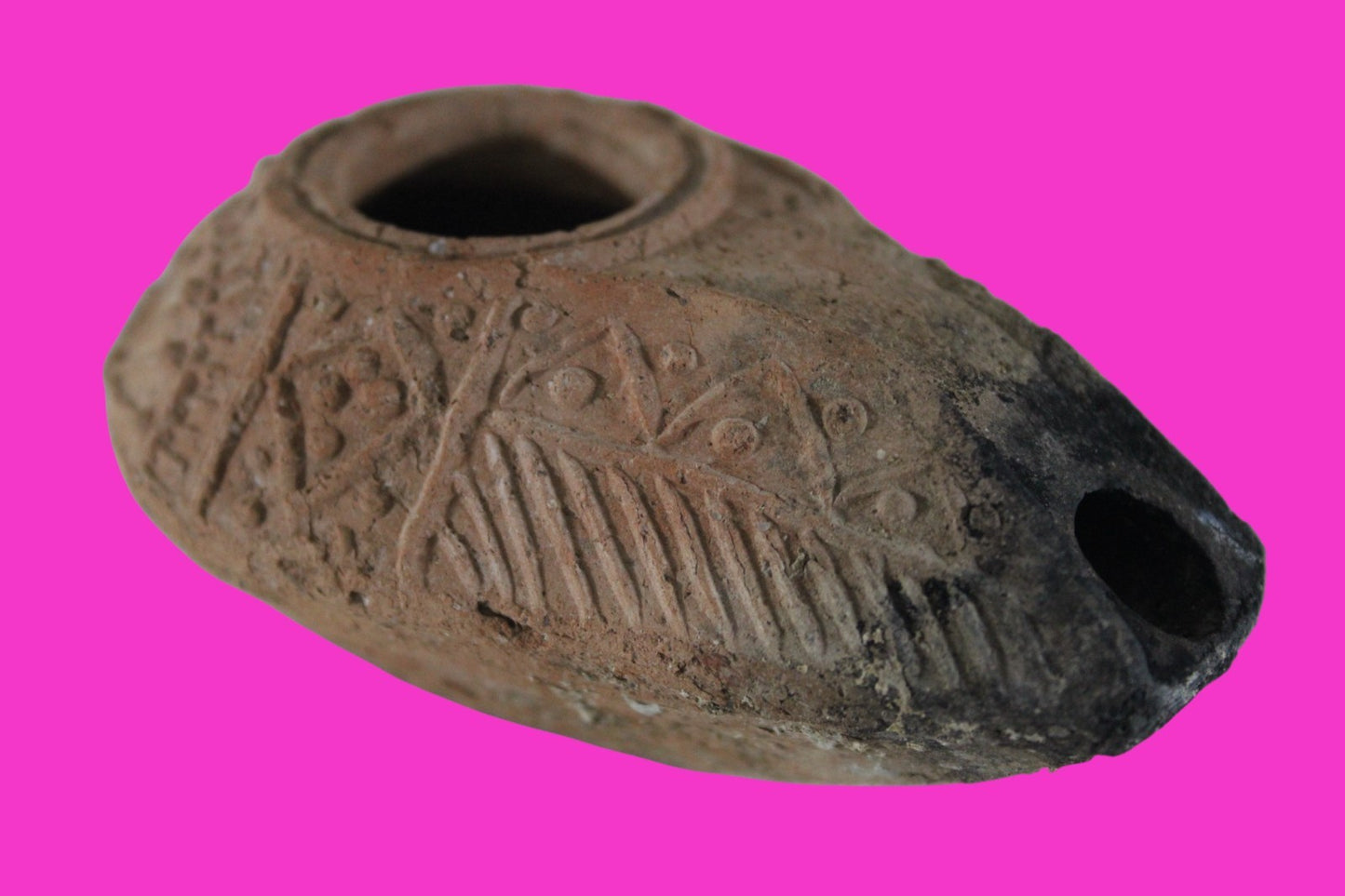 Ancient Holy Land Oil Lamp Artifact Jesus Christ Home Israel 300-600 AD COA 85