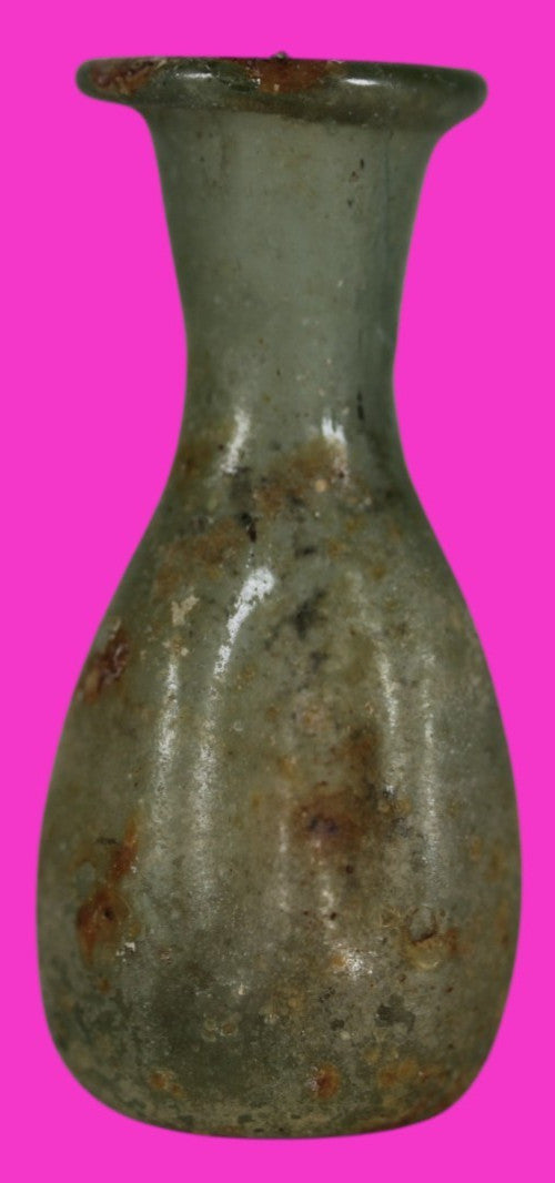 Holy Land Artifact Authentic Ancient Glass Bottle 100-300 AD Roman Era COA J10
