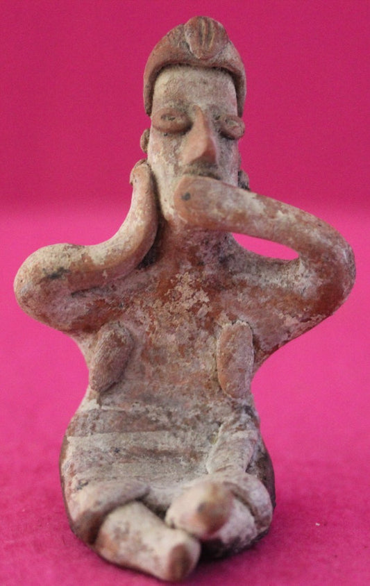 Authentic Pre Columbian Artifact Sleepy Grandma Tomb Figure Colima Mexico COA179