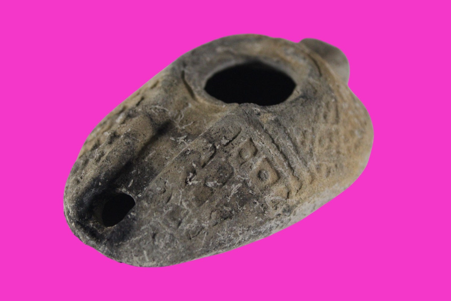 Ancient Holy Land Big Oil Lamp Artifact Home of Jesus Christ 200-500 AD COA J152