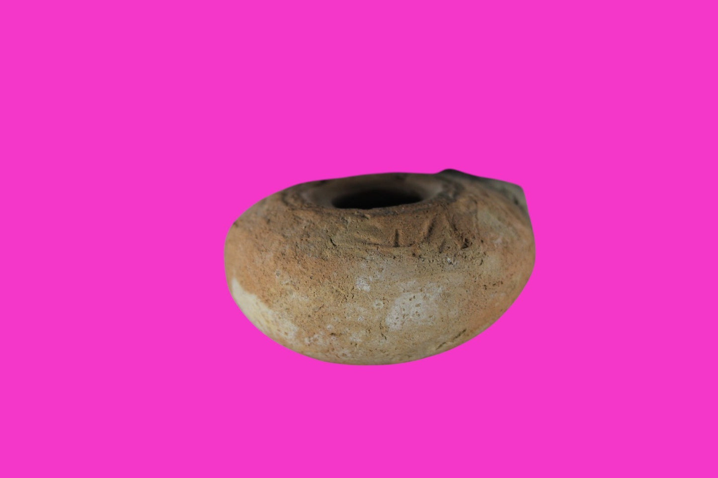 Ancient Holy Land Oil Lamp Artifact Christian Cross on Bottom 200-400AD COA 18