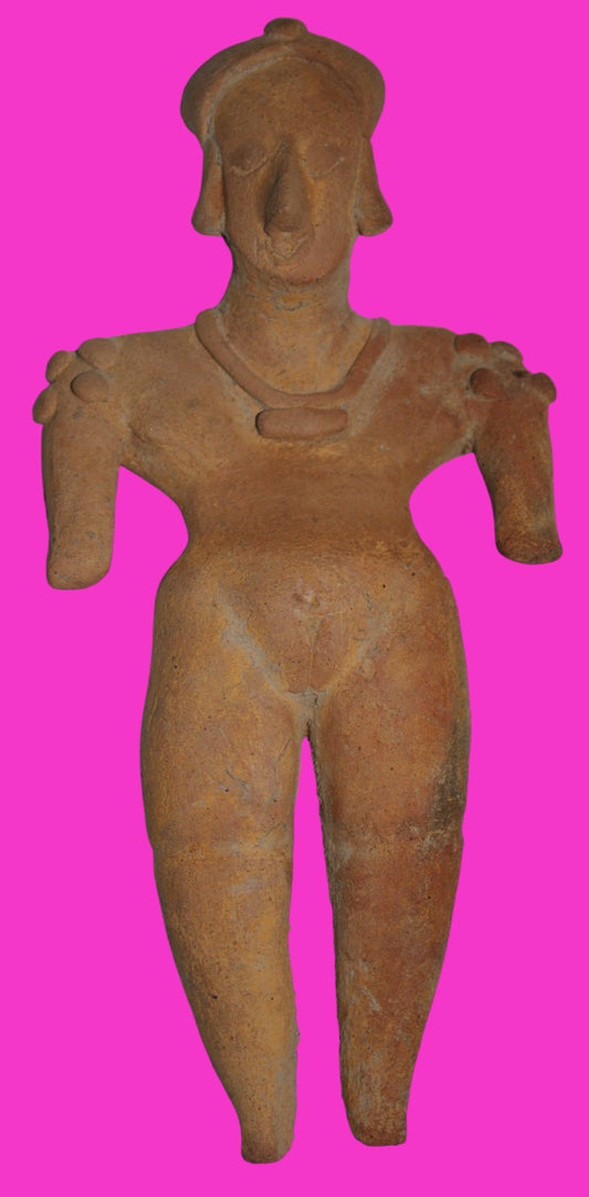 Pre Columbian Artifact 7in Female Shaman Tomb Figure Colima Mexico 100BC COA 251