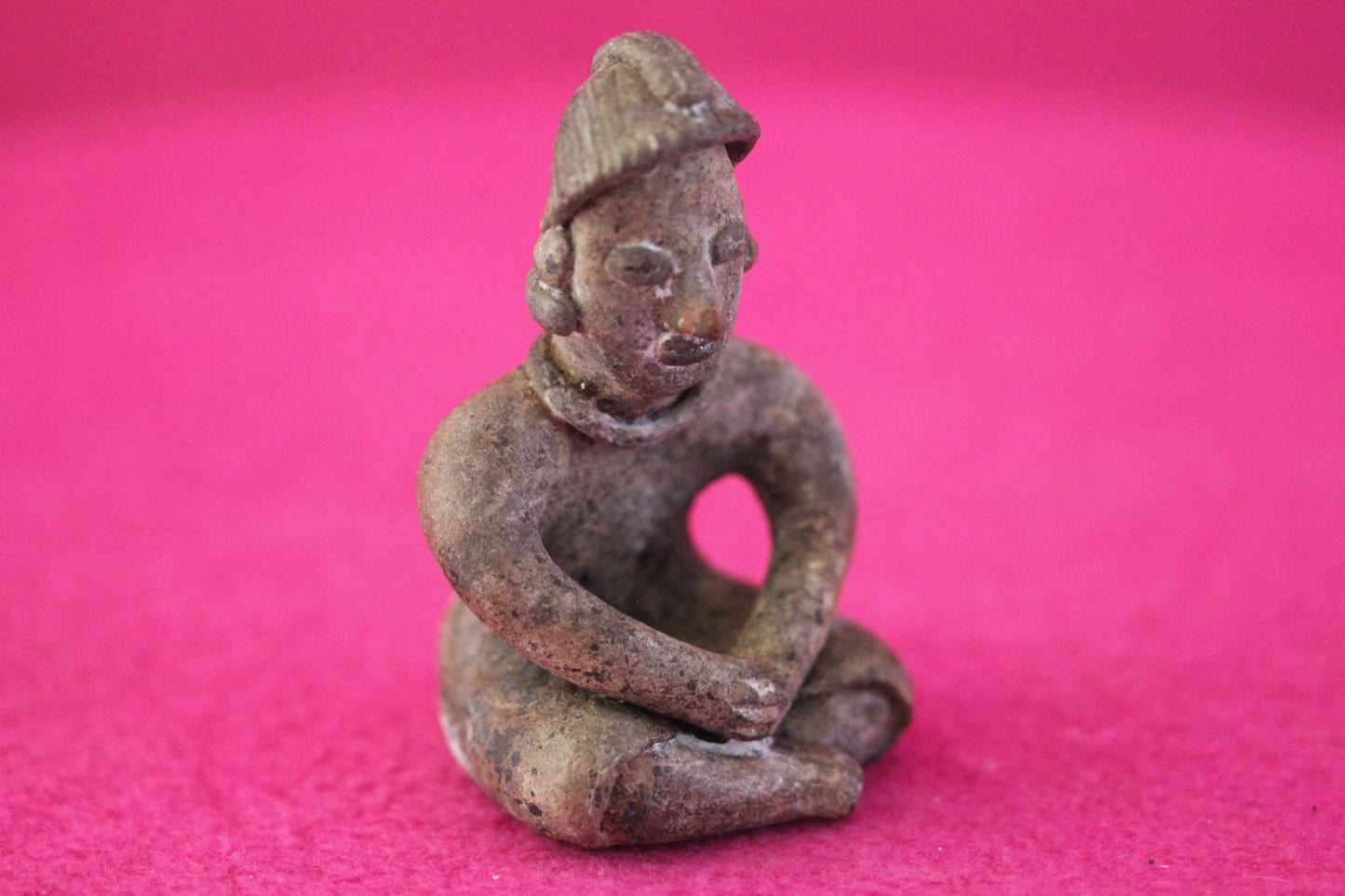 Authentic Pre Columbian Artifact Male Seated Tomb Figure Colima Mexico COA 193