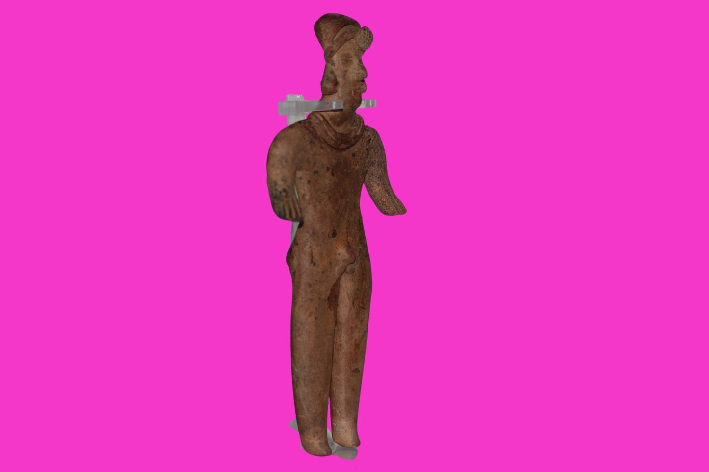 Pre Columbian Artifact 7 inch Male Shaft Tomb Figure Colima Mexico 100BC COA 263