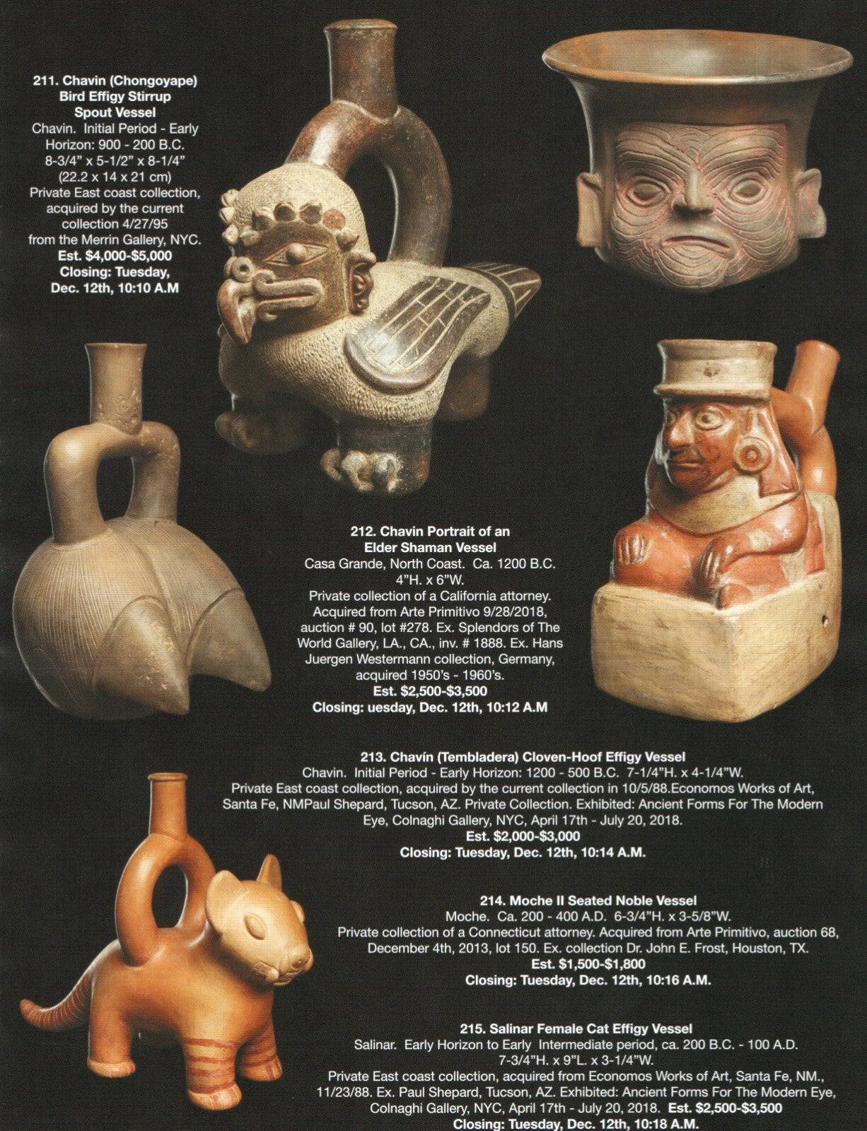 Pre Columbian Artifacts Price & Value Guide Arte Primitivo Auction Catalog 112