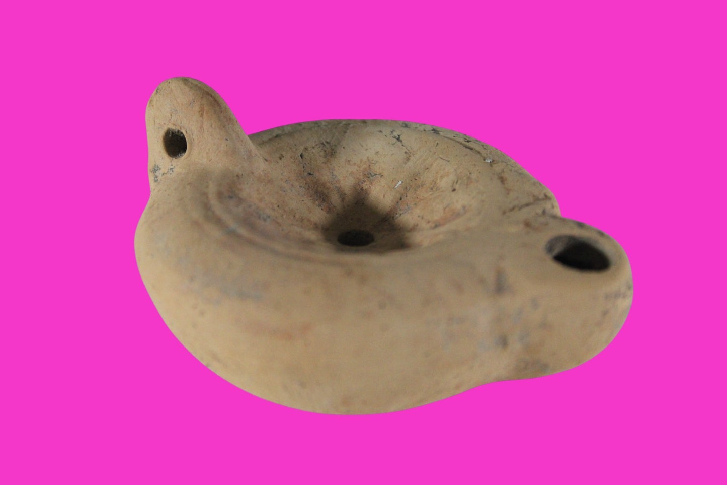 Ancient Holy Land Oil Lamp Artifact Land of Jesus Christ 100 BC-200 AD COA J149