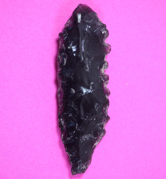 Authentic Pre Columbian Artifact Aztec Arrowhead Battle of Mexico City COA 57