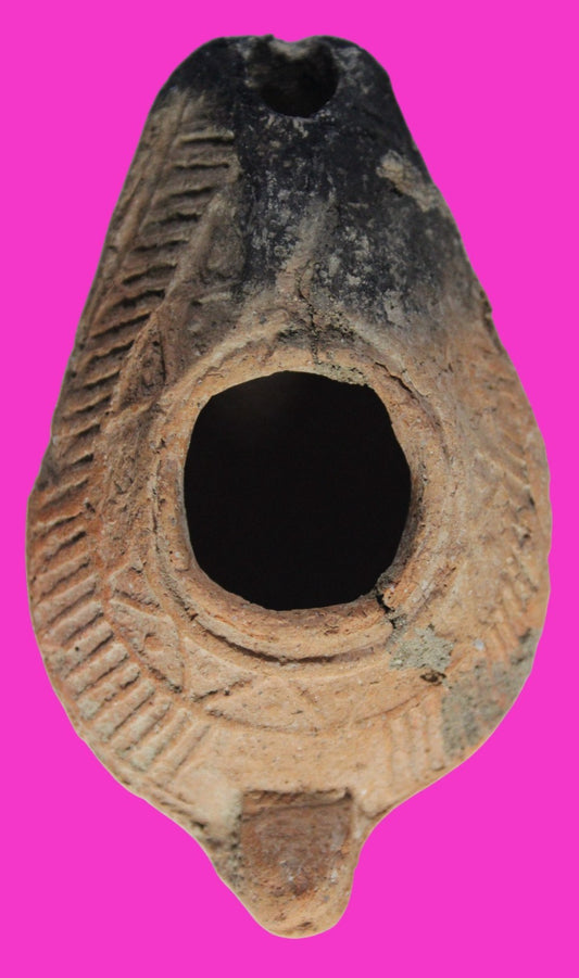 Ancient Holy Land Oil Lamp Artifact Jesus Christ Home Israel 300-600 AD COA 89