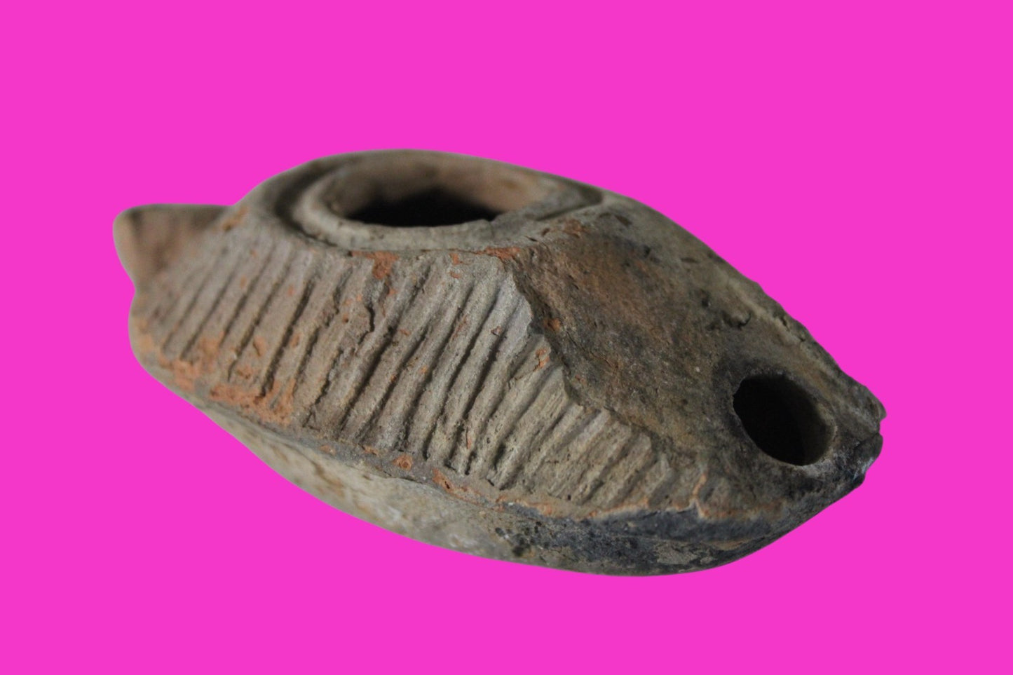 Ancient Holy Land Oil Lamp Artifact Jesus Christ Home Israel 300-600 AD COA 70