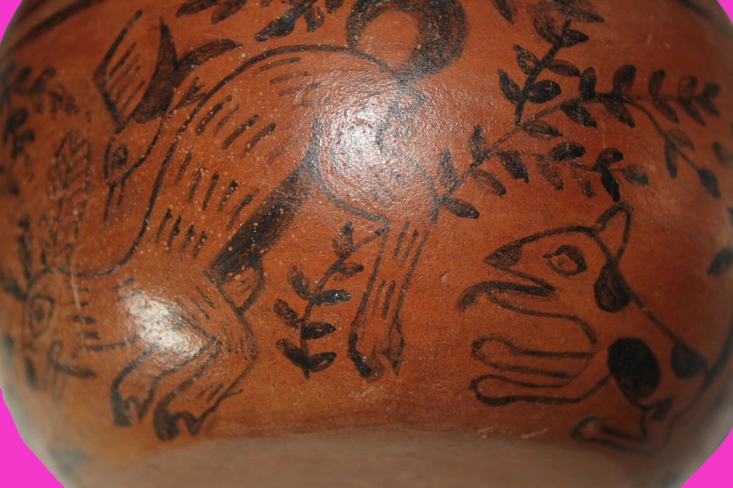 Pre Columbian Artifact Moche Fineline Hunting Scene Jar 500-800 AD Peru COA J145