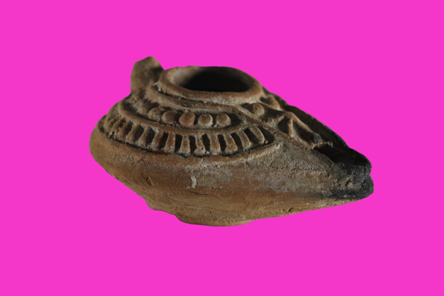 Hi Quality Ancient Holy Land Oil Lamp Artifact Jesus Christ Home 400-500AD COA31