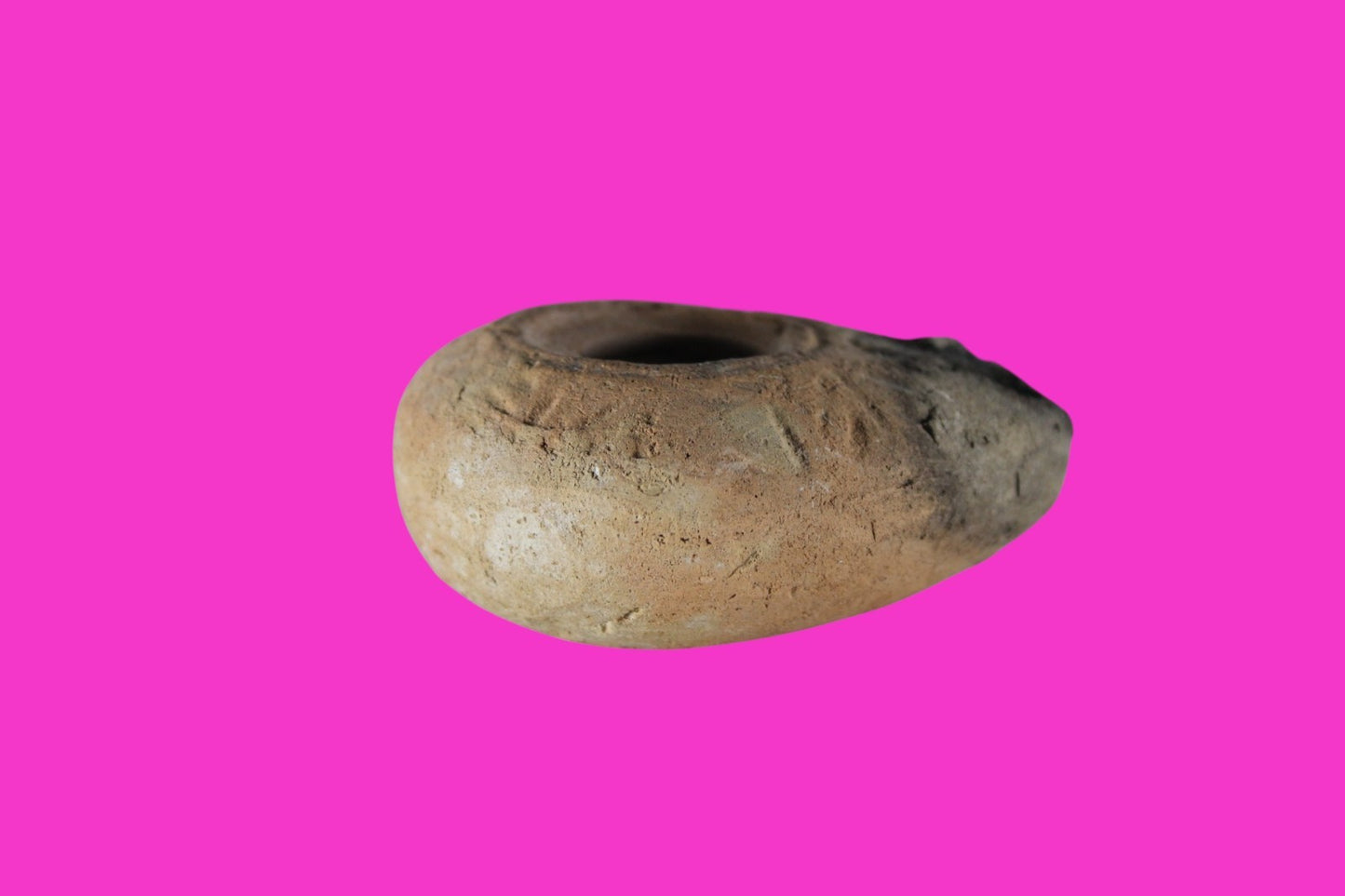 Ancient Holy Land Oil Lamp Artifact Christian Cross on Bottom 200-400AD COA 18