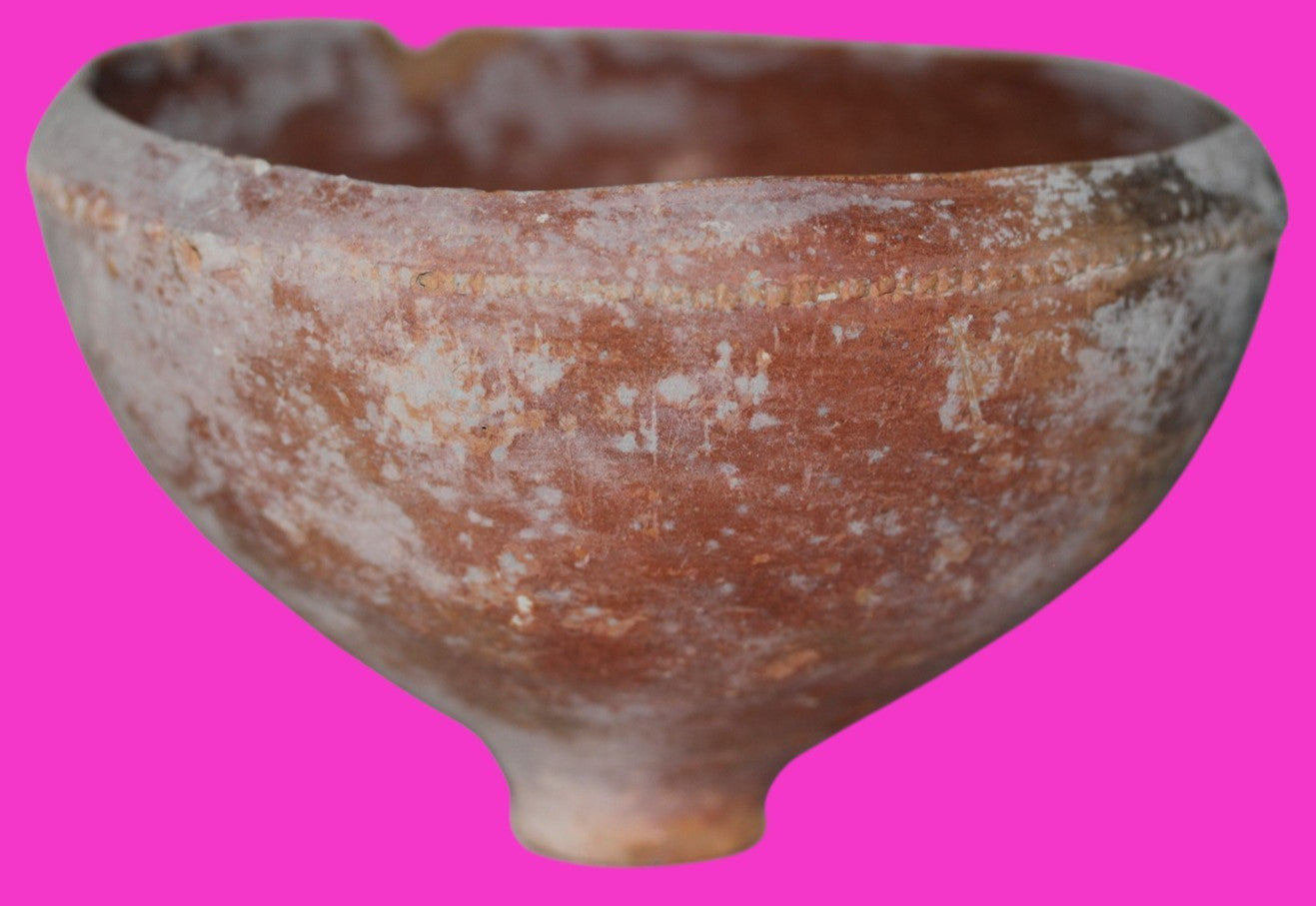 Ancient Holy Land Bowl Artifact From Time of Jesus Christ 100BC-200AD COA J135