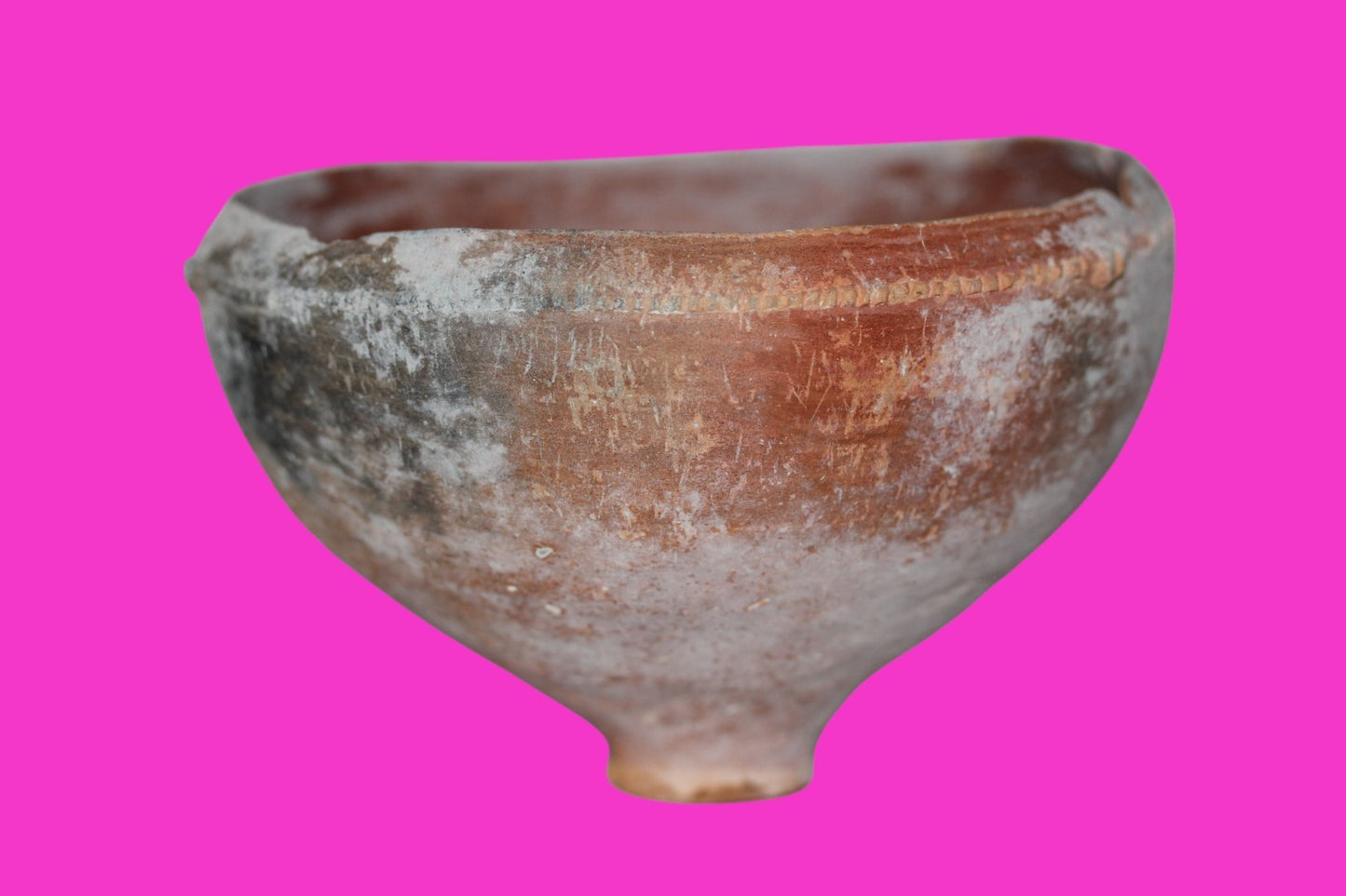 Ancient Holy Land Bowl Artifact From Time of Jesus Christ 100BC-200AD COA J135