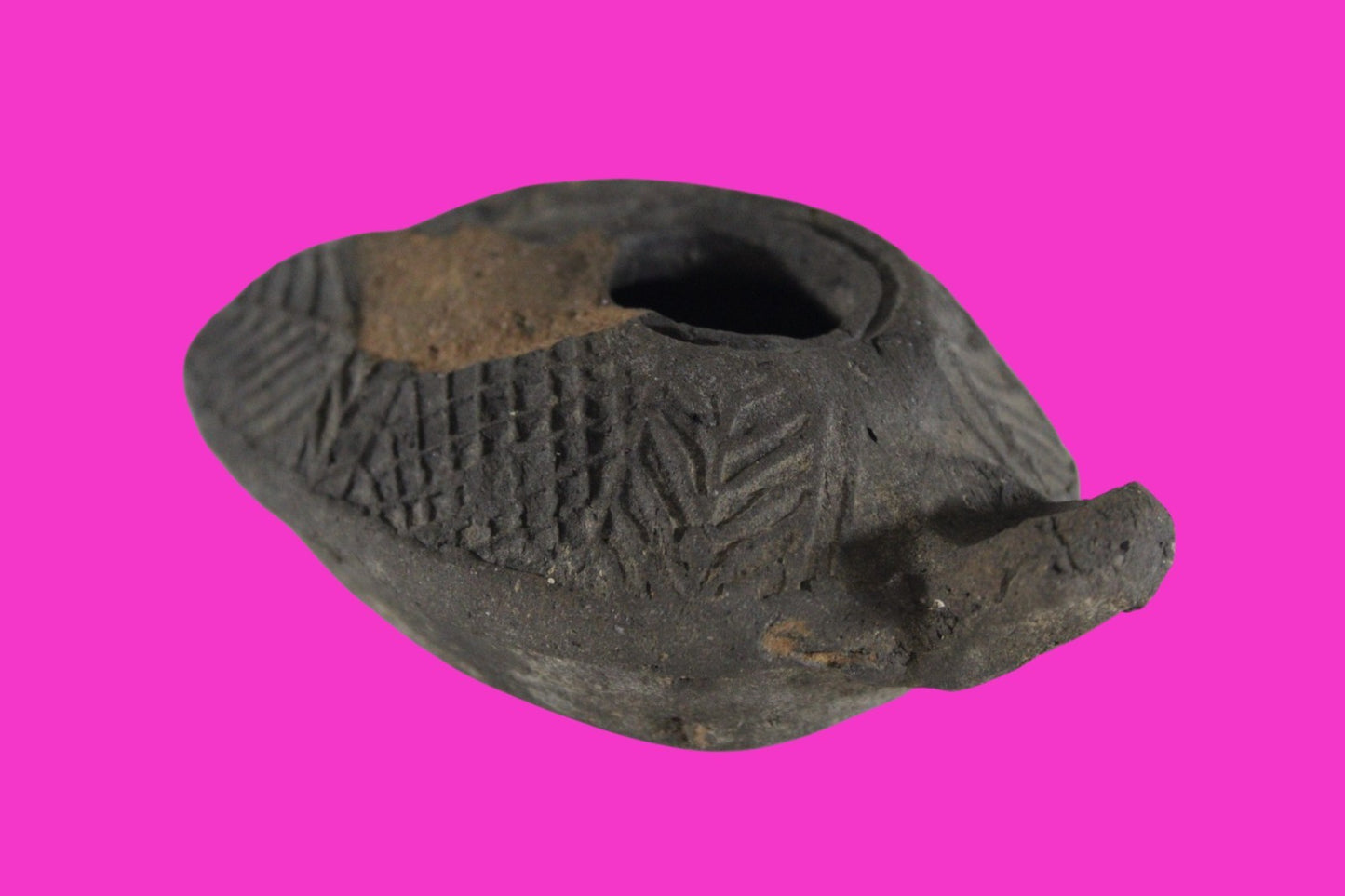 Ancient Holy Land Oil Lamp Artifact Jesus Christ Home Israel 300-600 AD COA 75