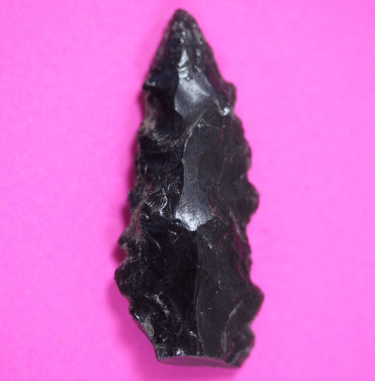 Authentic Pre Columbian Artifact Aztec Arrowhead Battle of Mexico City COA 86