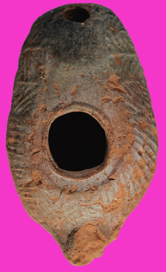 Ancient Holy Land Oil Lamp Artifact Jesus Christ Home 300-600 AD Israel COA 101